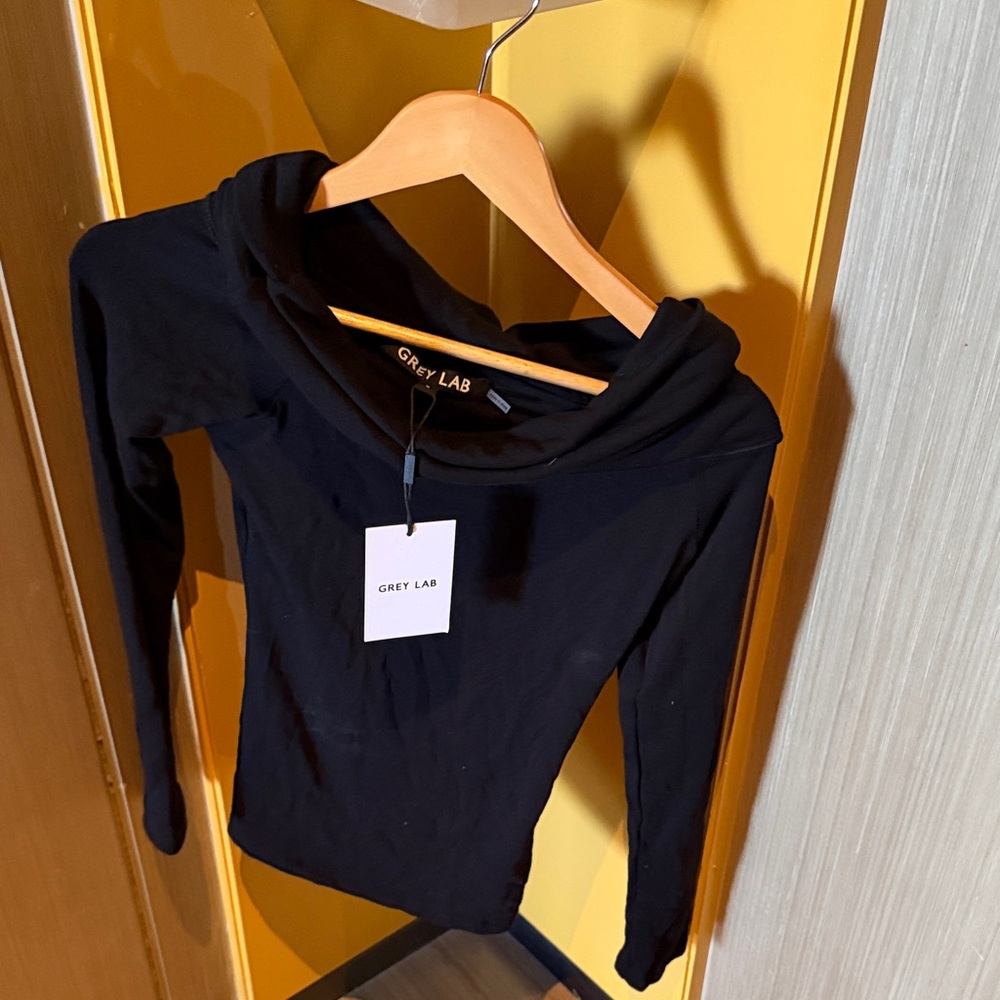 GREY LAB Black Long Sleeve Sweater Size Medium